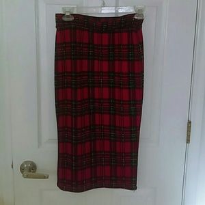 👄Red Plaid Pencil Skirt👄